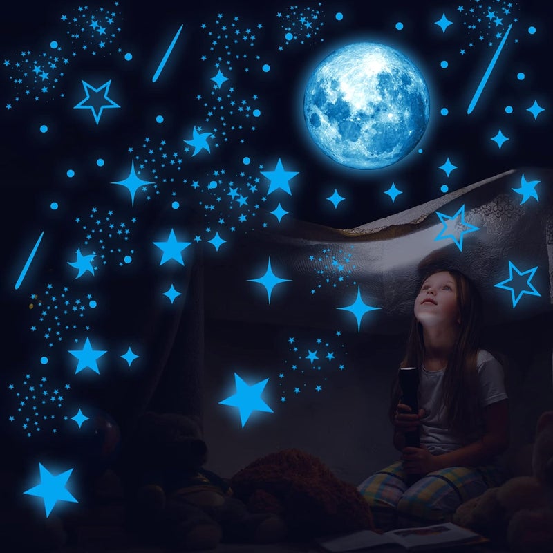 Robmoda Glow in The Dark Stars for Ceiling, Starry Sky Stars and Moon Wall Decals, Space Solar System Galaxy Planets Wall Decors, for Kids Nursery Bedroom Living Room, Birthday Party Christmas - Image 3